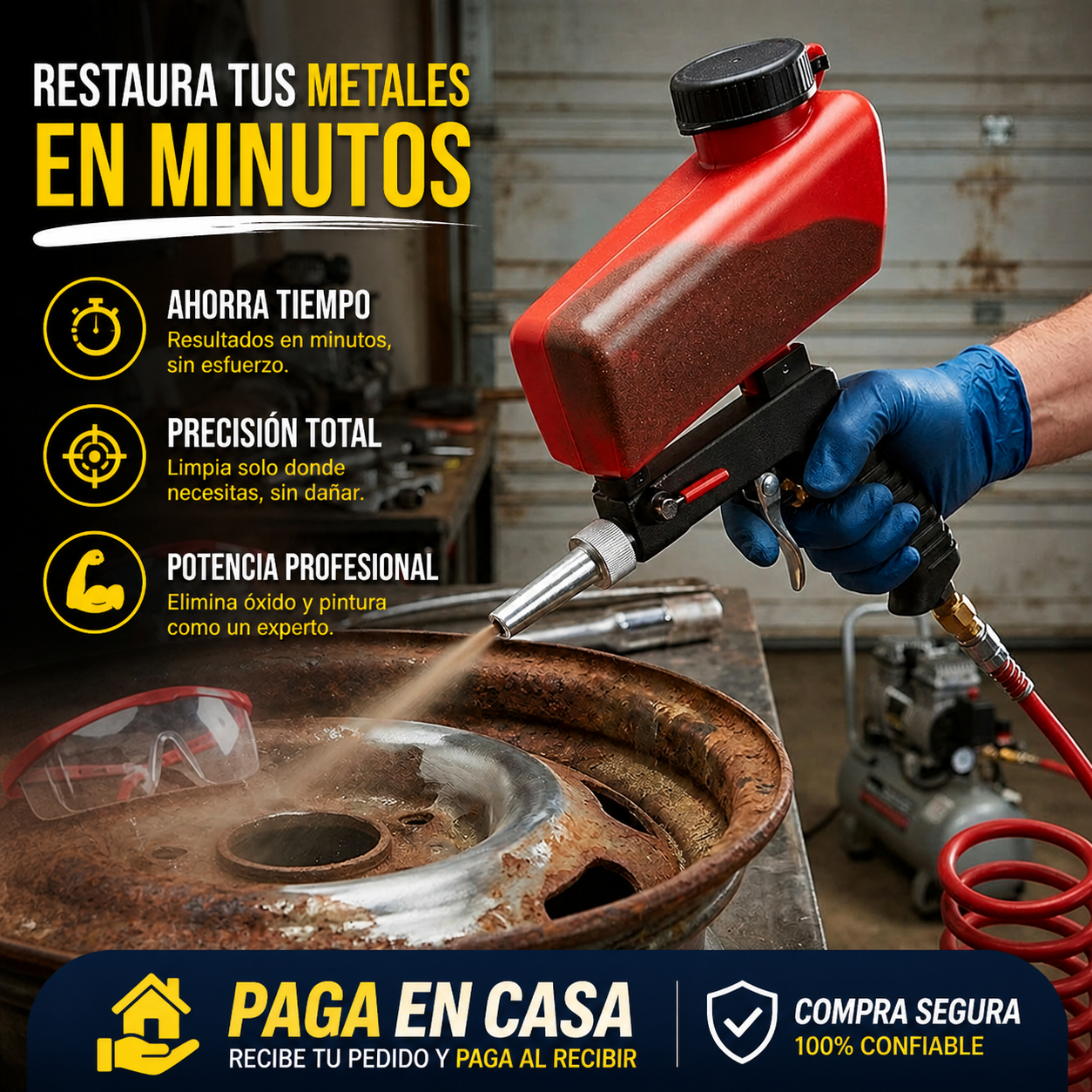 Elimina óxido y pintura en minutos sin lijar ni agotarte