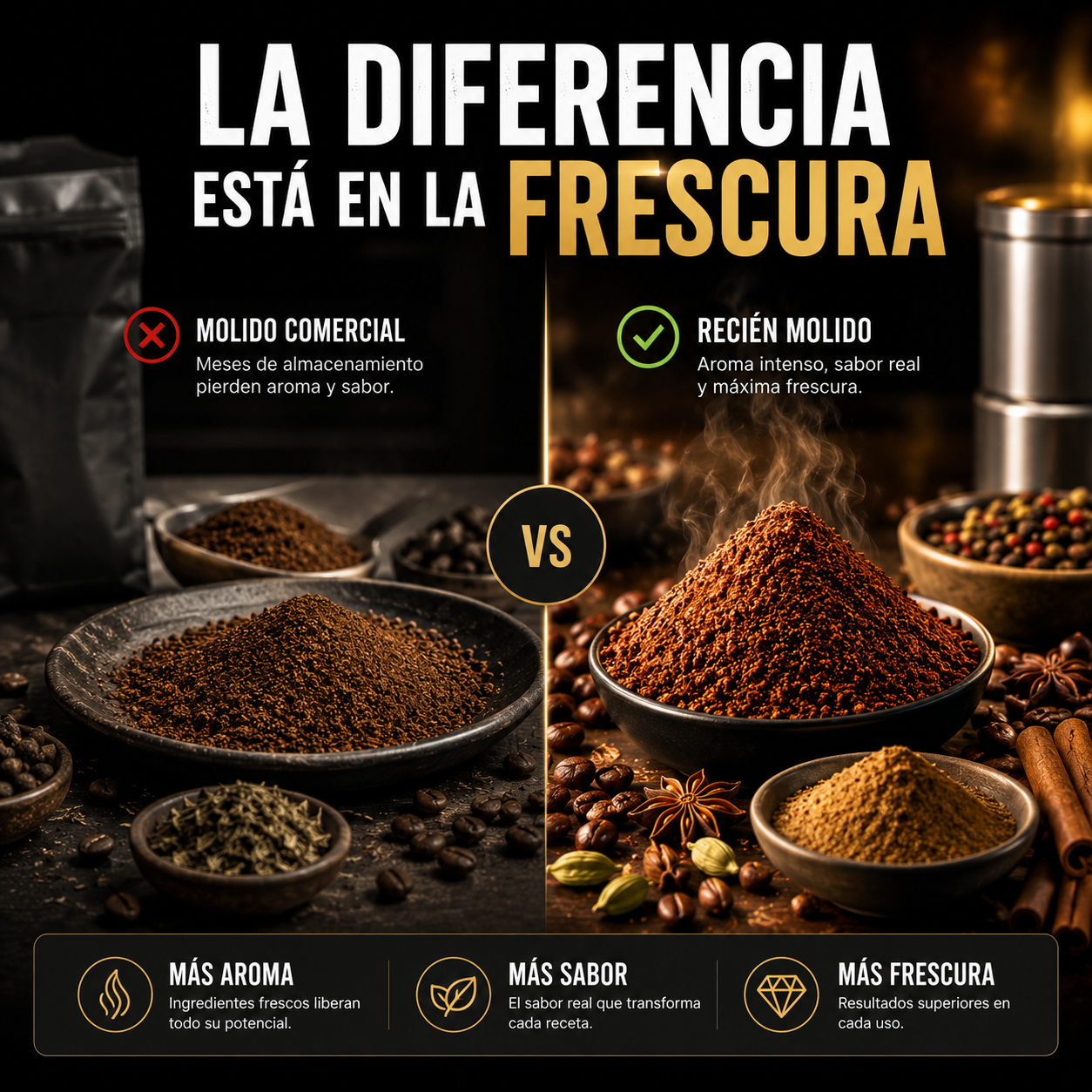Olvidate de sabores apagados y disfruta ingredientes frescos, intensos y llenos de aroma en segundos.