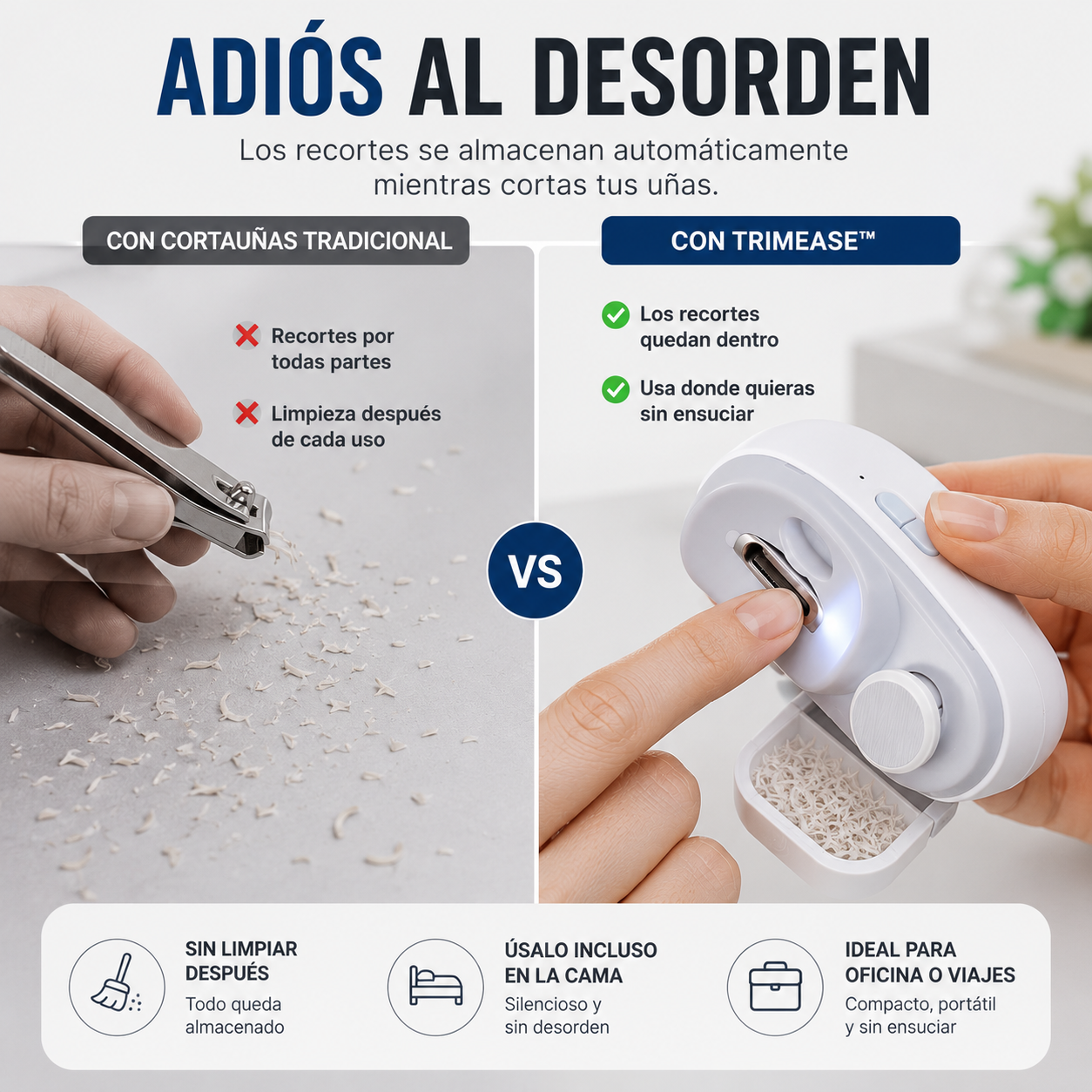 Consigue uñas perfectas sin esfuerzo ni cortes dolorosos.