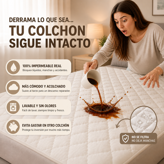 Protege tu colchón de manchas, líquidos y accidentes desde la primera noche